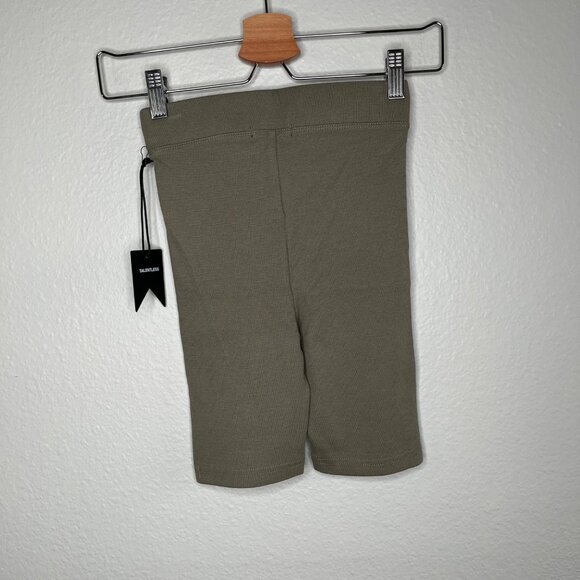 Talentless Womens Ribbed Knit Olive Green Active Biker Shorts XS - Picture 7 of 8